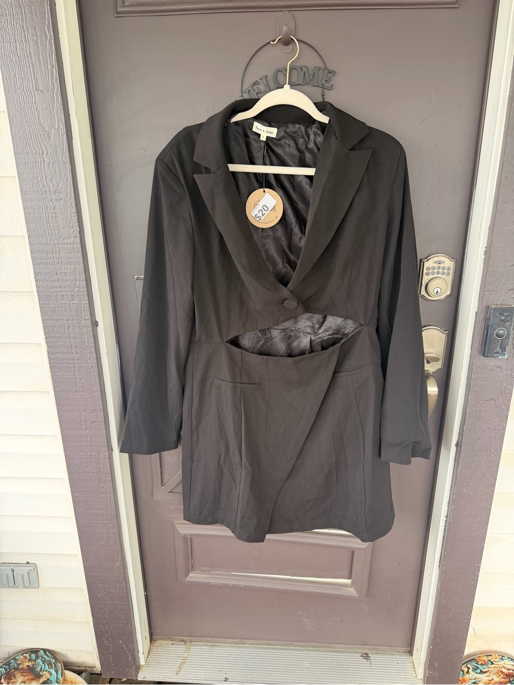 Black Women's Mini Dress Blazer Style - Timeless Tailored Look